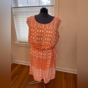 GNW Size 2x Orange and White Dress